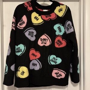 Serra Aldi Women's Valentine's Conversation Hearts Sassy Funny Soft Sweater XL